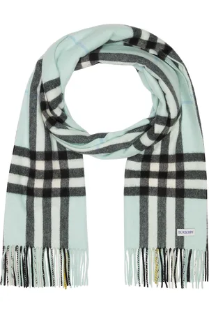 Burberry Giant Check Cashmere Scarf in Spearmint - Mint. Size all.