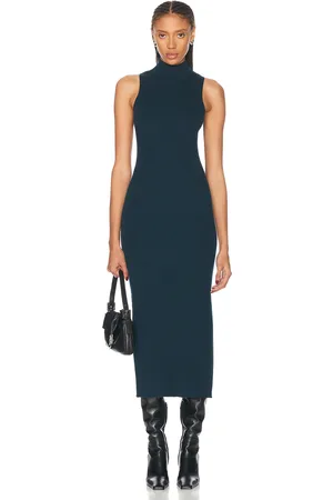 SABLYN Lauren Mock Neck Fitted Dress in Compass - Teal. Size M (also in ).