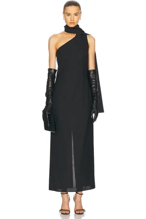 Rohe Open Back Scarf Dress in Black - Black. Size 34 (also in 38, 40).