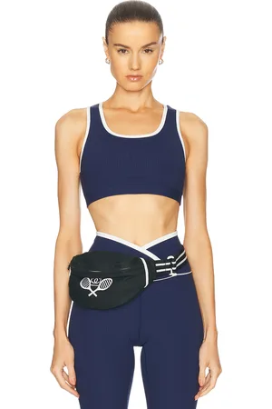 YEAR OF OURS Ribbed Two Tone Sports Bra in Navy & White - Navy. Size L (also in ).