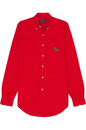 Ralph Lauren Long Sleeve Bear Sport Shirt in RL 2000 Red - Red. Size M (also in ).