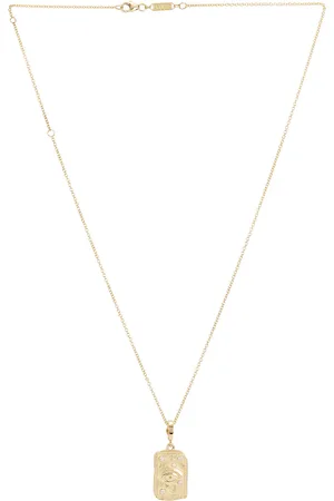 Azlee Guardian Medium Relic Coin Necklace in 18k Yellow Gold & Diamond - Metallic Gold. Size all.