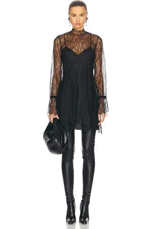 Frame Lace Shift Dress in Black - Black. Size S (also in ).
