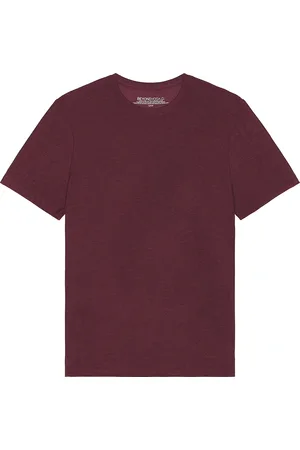 Beyond Yoga Always Beyond Crew Tee 2.0 in Midnight Burgundy Heather - Burgundy. Size L (also in M, S).