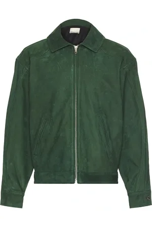MIMCHIK Suede Tall Boy Jacket in Green in Forest Green - Green. Size S (also in ).
