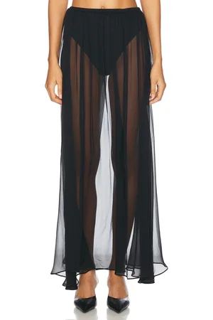 Leset Farah Maxi Skirt in Black - Black. Size M (also in S, XL).