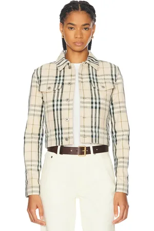 Burberry Denim Jacket in Grain IP Check - Yellow. Size L (also in M).