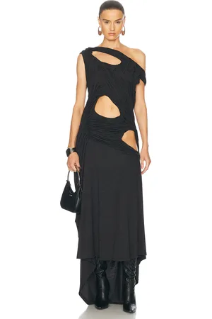 DI PETSA One Shoulder Midnight Dress in Grey - Charcoal. Size L (also in M, S, XS).
