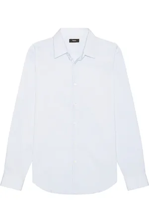 THEORY Sylvain Wealth Shirt in Olympic - Baby Blue. Size L (also in M, S, XXL/2X).