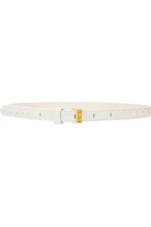 Bottega Veneta Intrecciato Belt in Chalk & Muse Brass - White. Size 70 (also in 75, 80).