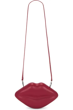 SIMON MILLER Vegan Leather Lip Clutch in Lucky Red - Red. Size all.