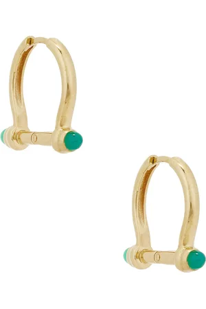 LOREN STEWART Barbell Huggie Earrings in Vermeil - Metallic Gold. Size all.