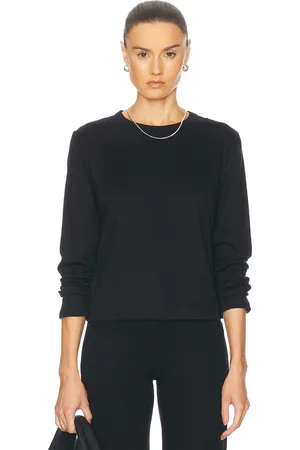 Leset Margo Long Sleeve Top in Black - Black. Size L (also in M, S, XL, XS).