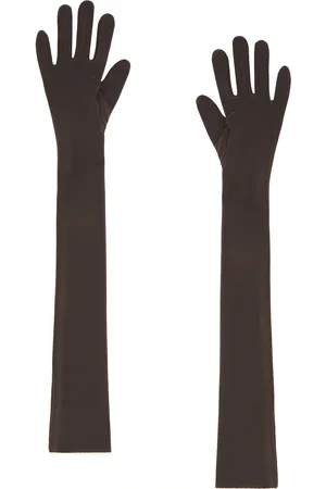 Norma Kamali Long Gloves in Espresso - Chocolate. Size M-L (also in XS-S).