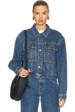 Khaite Saunder Jacket in Boone - Denim-Medium. Size S (also in ).
