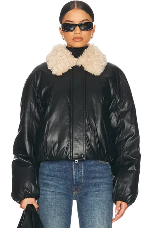 Stand Studio Fran Faux Leather Jacket in Black - Black. Size 34 (also in 36, 40, 42).