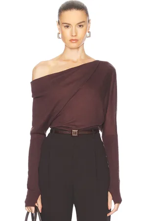 ENZA COSTA Tissue Cashmere Slouch Sweater in Brown - Brown. Size L (also in ).