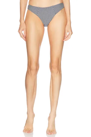 Simkhai Keagan Seamed Bikini Bottom in Midnight Stripe - Navy. Size L (also in S, XS).
