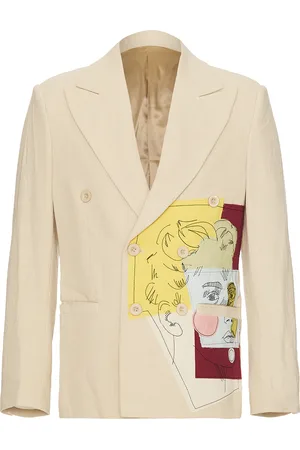 KIDSUPER STUDIOS Doodle Portrait Suit Top in Cream - Cream. Size XL/1X (also in ).