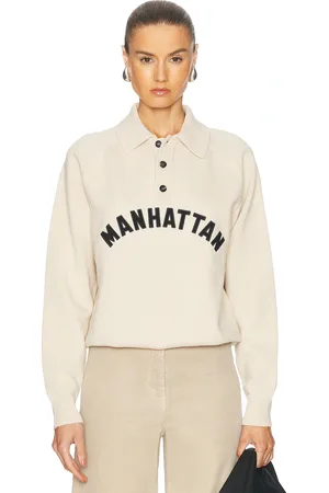 BODE Manhattan Polo Sweater in Cream - Cream. Size M (also in S).
