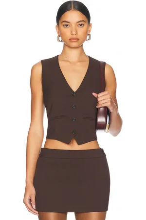 WARDROBE.NYC Waistcoat in Dark Brown - Chocolate. Size L (also in XL, XXS).