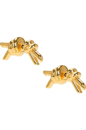 Bottega Veneta Knot Earrings in Gold - Metallic Gold. Size all.
