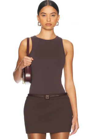 St Agni Organic Cotton Bateau Tank Top in Raisin - Brown. Size L (also in XS).