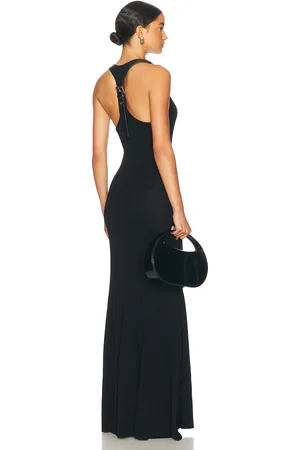 MONSE Leather Harness Knit Dress in Black - Black. Size L (also in ).