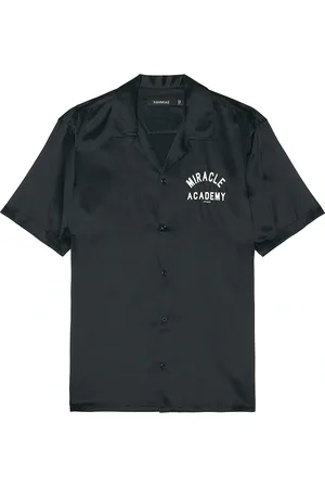 Nahmias Miracle Academy Silk Shirt in Black - Black. Size L (also in M, S, XL/1X).