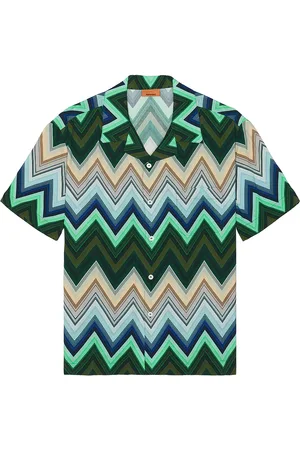Missoni Short Sleeve Shirt in Green Tones - Green. Size M (also in ).