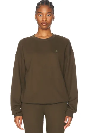 ÉTERNE Oversized Crewneck Sweatshirt in Moss - Army. Size L (also in M, XS).