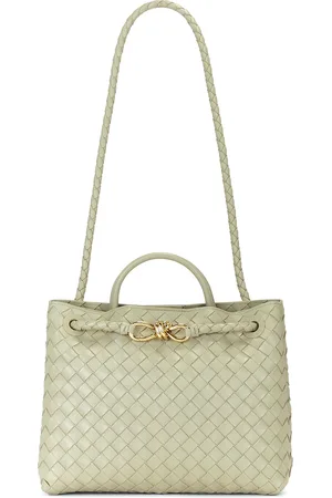 Bottega Veneta Medium Andiamo Bag in Travertine & Muse Brass - Taupe. Size all.