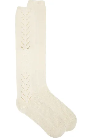VALENTINO Cotton Socks in Betulla - Cream. Size L/XL (also in S/M).