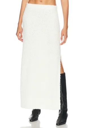 LPA Evan Maxi Knit Skirt in Winter White - White. Size L (also in M, S, XL, XS, XXS).