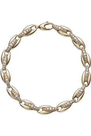 Melissa Kaye Ada Bracelet in 18k Yellow Gold & Diamonds - Metallic Gold. Size all.