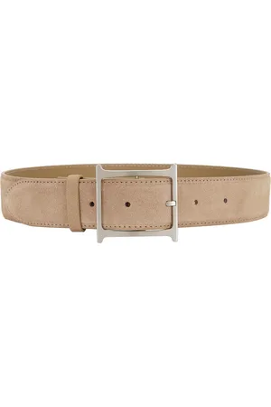 Helsa Logo Belt in Taupe Suede - Taupe. Size XL (also in XS).