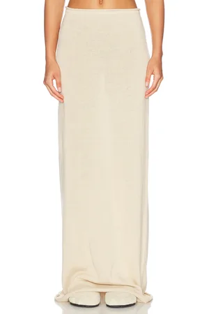 Helsa Palmer Knit Skirt in Natural Linen - Neutral. Size M (also in S, XL, XS, XXS).