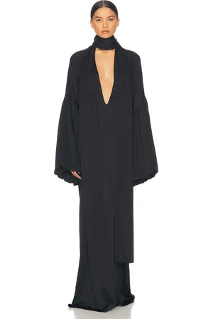 Helsa Serafina Silk Dress in Black - Black. Size M (also in S, XS).