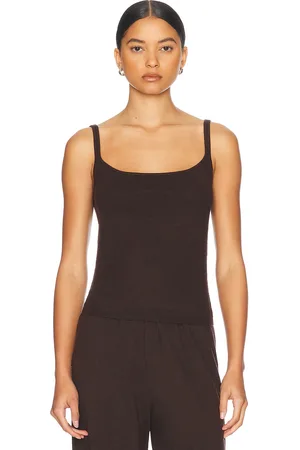 Helsa Alanna Knit Top in Chocolate Brown - Chocolate. Size L (also in M, XL).