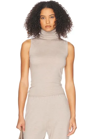 Helsa Faye Knit Top in Taupe - Taupe. Size L (also in M, S, XL, XS, XXS).