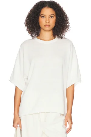 Helsa Palmer Knit Top in Ivory - Ivory. Size M (also in S, XS).