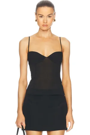 St Agni Silk Cami Top in Black - Black. Size L (also in ).