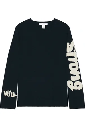 Comme des Garçons Intarsia Strong Will Pullover in Navy - Blue. Size M (also in S, XL).