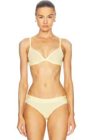 CUUP Mesh Plunge Bra in Honey - Lemon. Size 32B (also in 32C).