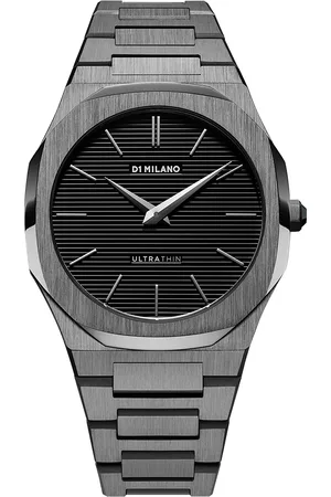 D1 MILANO Ultra Thin Bracelet 40mm Watch in Gun Metal - Charcoal. Size all.