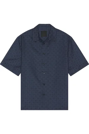 Givenchy Monogram Jacquard Shirt in Grey & Blue - Blue. Size L (also in M, S, XXL/2X).