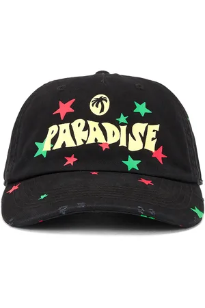 Palm Angels Paradise Palm Cap in Black - Black. Size all.