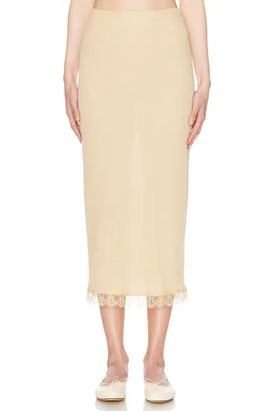 The Row Indira Skirt in Champagne - Cream. Size L (also in M, XL).