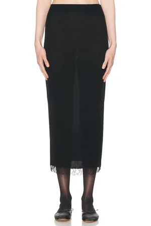 The Row Indira Skirt in Black - Black. Size L (also in M, XL, XS).