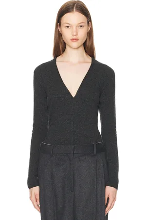 The Row Imperia Cardigan in Enzyme Black - Black. Size L (also in M, XL).